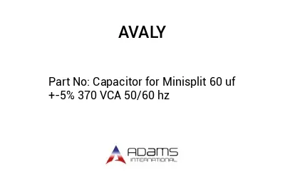Capacitor for Minisplit 60 uf +-5% 370 VCA 50/60 hz